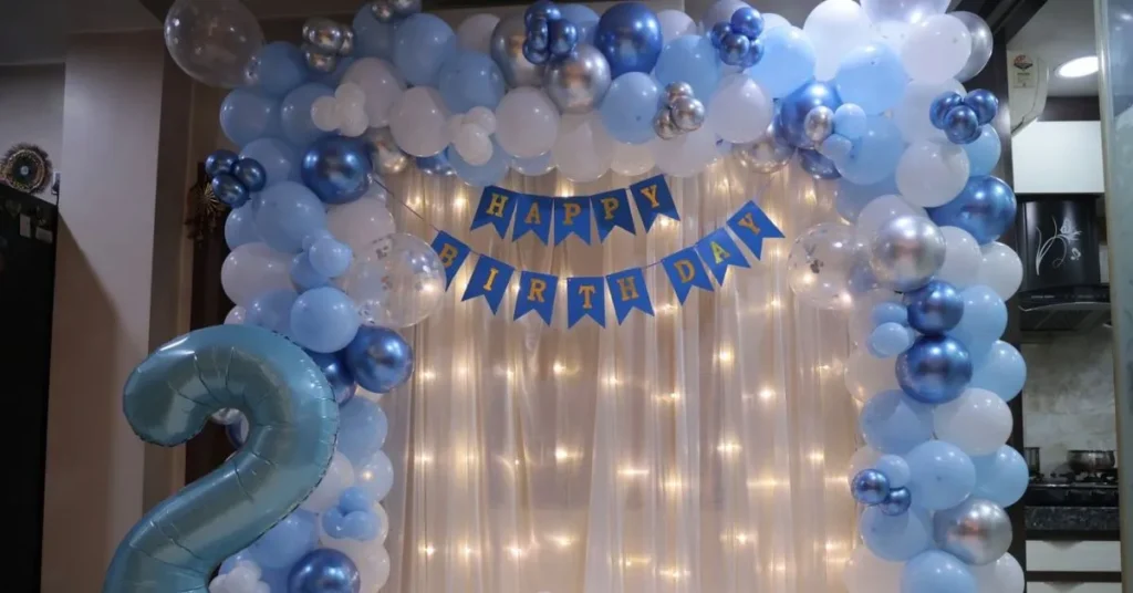 Elegant birthday decoration at home in Ahmedabad